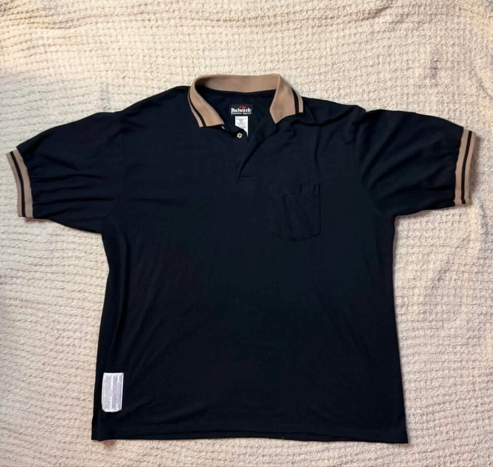 Bulwark FR Flame Resistant Polo Shirt Mens XL Nomex IIIA 8.8 ATPV Navy Workwear